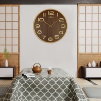 Drevené nástenné hodiny PRIM Timber Venner hnedá 50cm